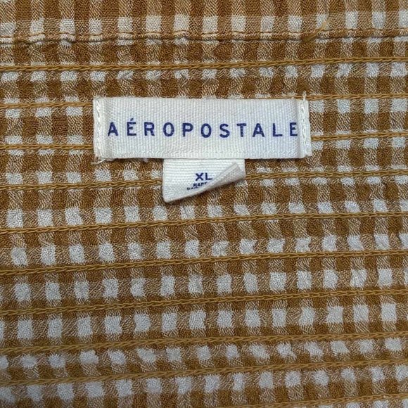 Gingham Aeropostale Fake Wrap Crop Top - Picture 4 of 4